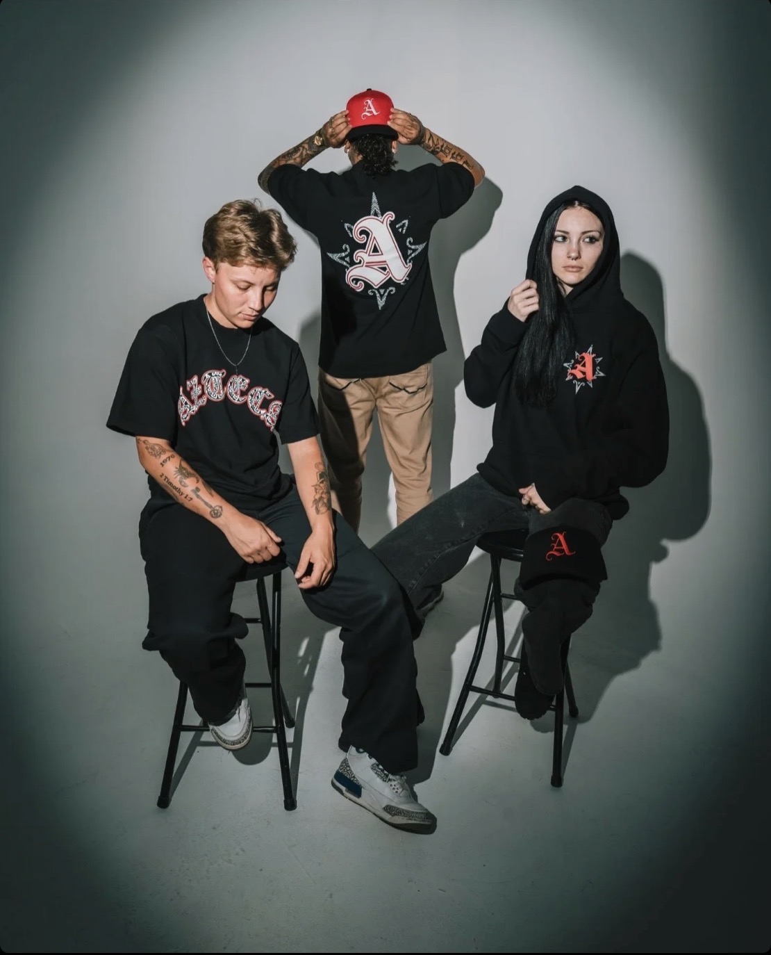 Azteca 19 trio — tee, longsleeve, hoodie